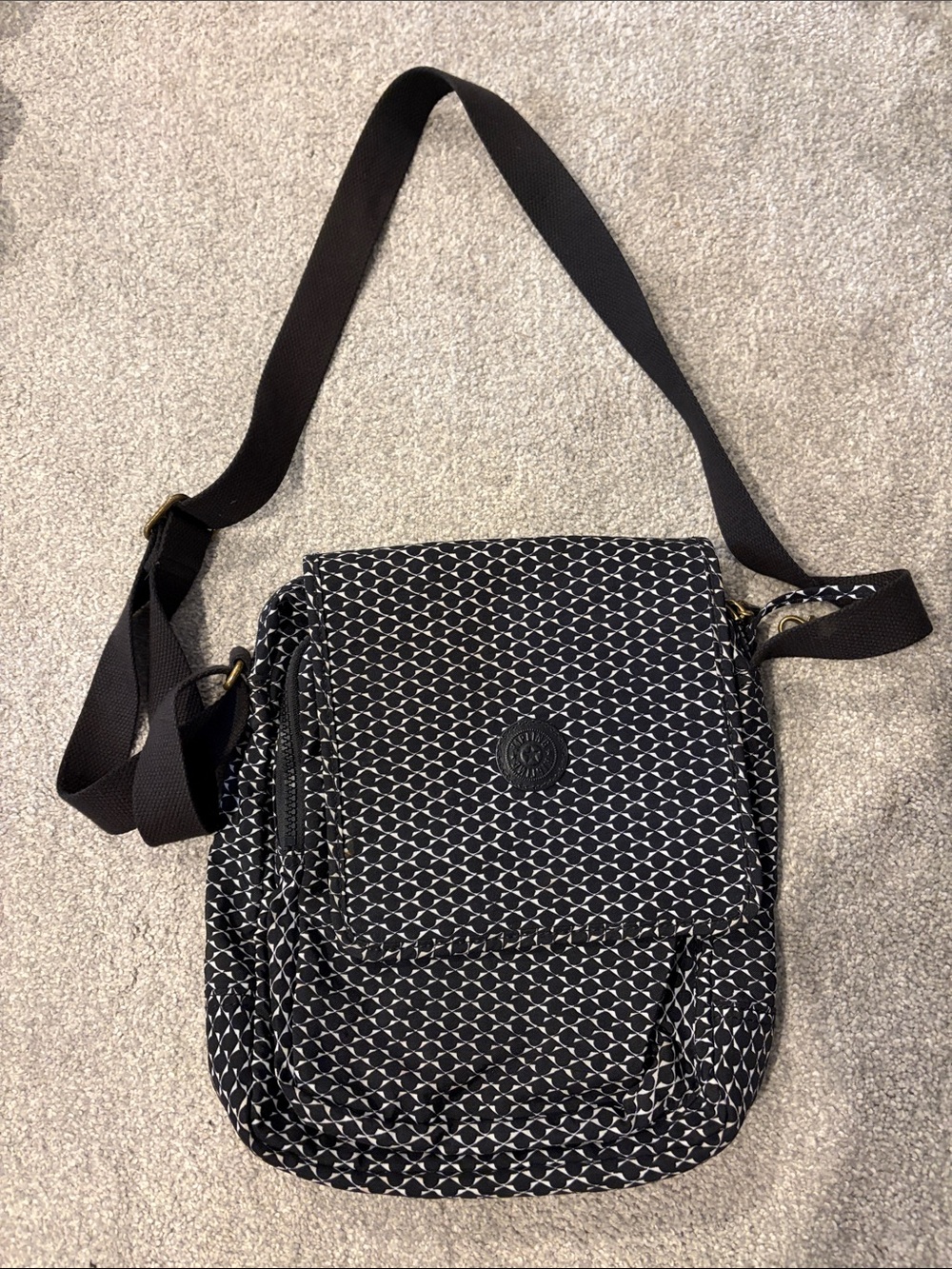 Kipling Black and White Crossbody Bag